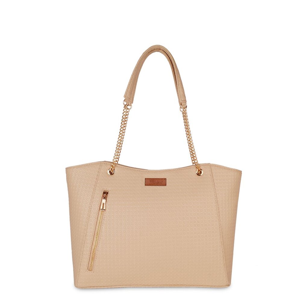 Women's Vegan Leather Beige Colour Satchel Bag – Sling Shoulder Bag